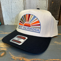 Hermosa Beach MUY HERMOSA 5 Panel Mid Profile Baseball Cap - Black/Khaki