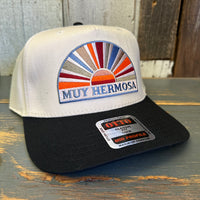 Hermosa Beach MUY HERMOSA 5 Panel Mid Profile Baseball Cap - Black/Khaki