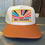 Hermosa Beach MUY HERMOSA 5 Panel Mid Profile Cap - Rust Brown/Natural