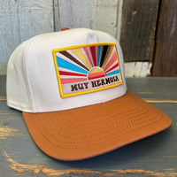 Hermosa Beach MUY HERMOSA 5 Panel Mid Profile Cap - Rust Brown/Natural