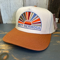 Hermosa Beach MUY HERMOSA 5 Panel Mid Profile Cap - Rust Brown/Natural