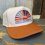 Hermosa Beach MUY HERMOSA 5 Panel Mid Profile Cap - Rust Brown/Natural