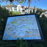 HERMOSA BEACH MAP ART :: PRINT & FRAME (26" x 20")