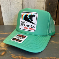 SURF HERMOSA :: OPEN DAILY High Crown Trucker Hat - Cactus Green