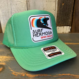 SURF HERMOSA :: OPEN DAILY High Crown Trucker Hat - Cactus Green
