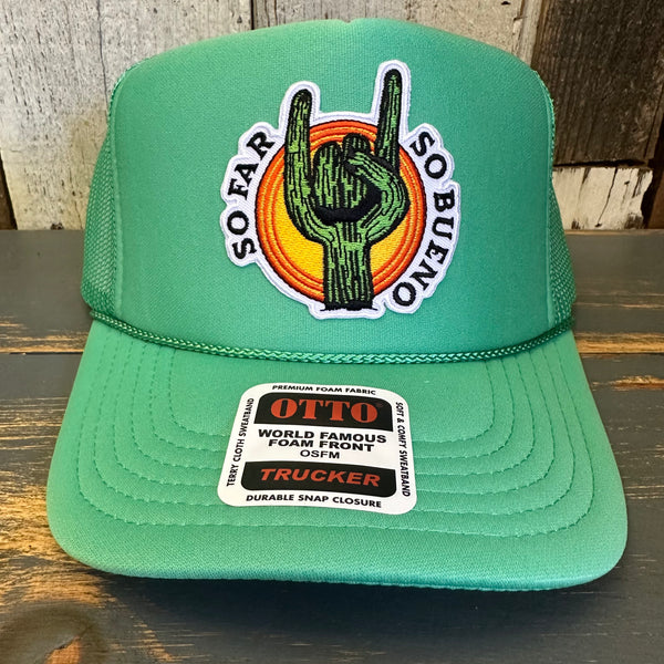 SO FAR :: SO BUENO High Crown Trucker Hat - Cactus Green
