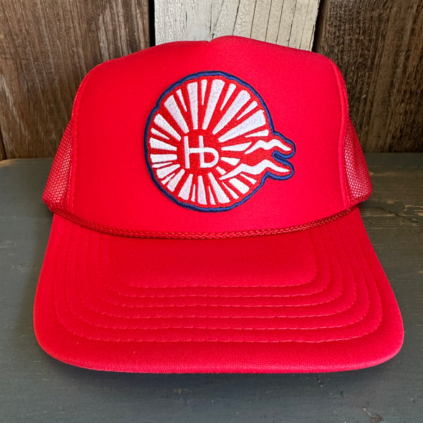 Hermosa Beach CHILL THE 4th OUT! High Crown Trucker Hat - Red