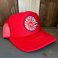 Hermosa Beach CHILL THE 4th OUT! High Crown Trucker Hat - Red
