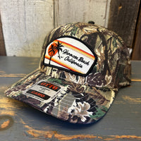 Hermosa Beach RETRO SUNSET 6 Panel Low Profile Trucker Hat - Camo