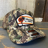 Hermosa Beach RETRO SUNSET 6 Panel Low Profile Trucker Hat - Camo