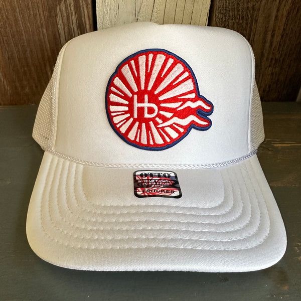 Hermosa Beach CHILL THE 4th OUT! High Crown Trucker Hat - White
