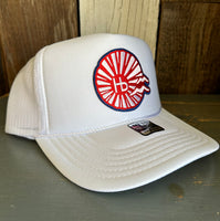 Hermosa Beach CHILL THE 4th OUT! High Crown Trucker Hat - White