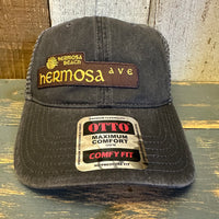 Hermosa Beach HERMOSA AVE 6 Panel Low Profile Trucker Hat - Black/Charcoal