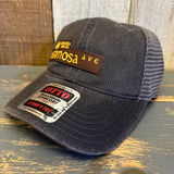 Hermosa Beach HERMOSA AVE 6 Panel Low Profile Trucker Hat - Black/Charcoal