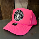 SOUTH BAY SURF CALIFORNIA (Navy Colored Patch) Trucker Hat - Neon Pink