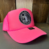 SOUTH BAY SURF CALIFORNIA (Navy Colored Patch) Trucker Hat - Neon Pink