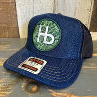 Hermosa Beach HERMOSA HILLS Premium Denim Trucker Hat - Navy/Gold Stitching