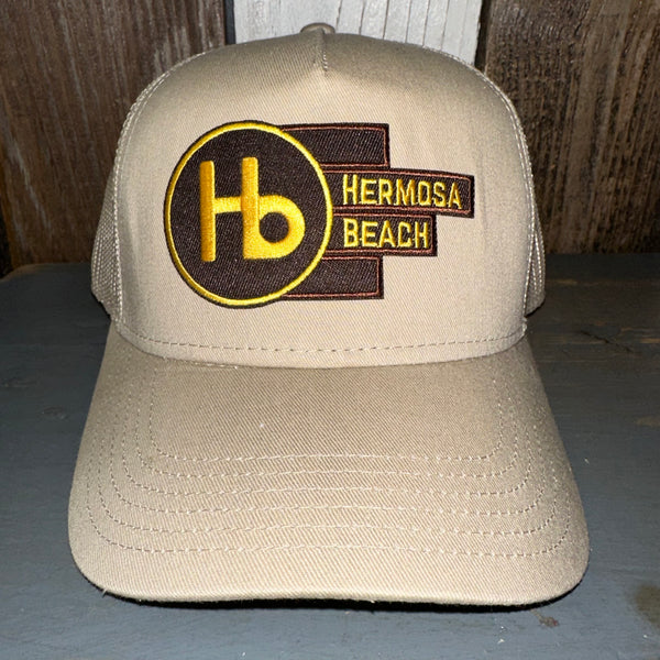 Hermosa Beach THE NEW STYLE - 5 Panel Mid Profile Mesh Back Trucker Hat - Khaki