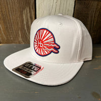 Hermosa Beach CHILL THE 4th OUT! 6 Panel Mid Profile Snapback Hat - White