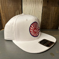 Hermosa Beach CHILL THE 4th OUT! 6 Panel Mid Profile Snapback Hat - White