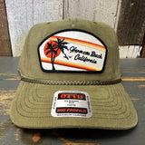 Hermosa Beach RETRO SUNSET Corduroy Baseball Cap - Olive Green
