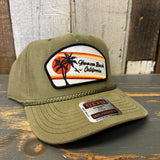 Hermosa Beach RETRO SUNSET Corduroy Baseball Cap - Olive Green