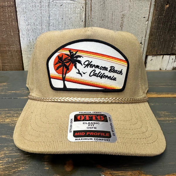 Hermosa Beach RETRO SUNSET Corduroy Baseball Cap - Khaki