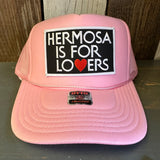 Hermosa Beach HERMOSA IS FOR LOVERS High Crown Trucker Hat - Pink