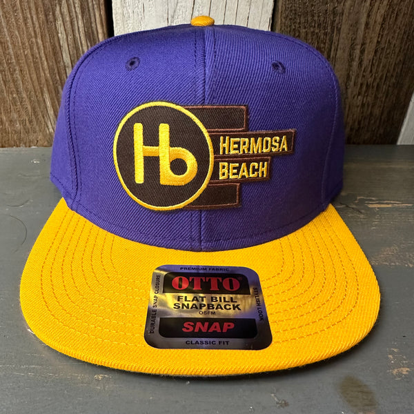 Hermosa Beach THE NEW STYLE 6-Panel Mid Profile Snapback Hat - Purple/Gold