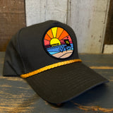 Hermosa Beach OBLIGATORY SUNSET 5 Panel Golf, Rope caps - Loden/Gold Braid (Curved Brim)