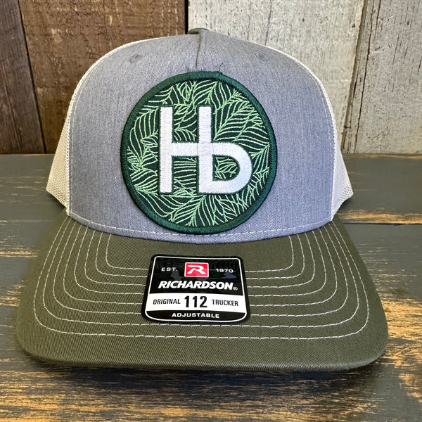 Hermosa Beach HERMOSA HILLS Five-Panel Trucker Cap - Heather Grey/Birch/Army Olive Green