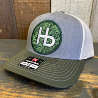 Hermosa Beach HERMOSA HILLS Five-Panel Trucker Cap - Heather Grey/Birch/Army Olive Green