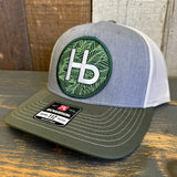 Hermosa Beach HERMOSA HILLS Five-Panel Trucker Cap - Heather Grey/Birch/Army Olive Green