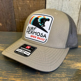 Hermosa Beach SURF HERMOSA :: OPEN DAILY Five-Panel Trucker Cap - Pale Khaki/ Loden Green