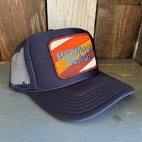 Hermosa Beach GOLF CARTS & YOGA PANTS High Crown Trucker Hat - Navy