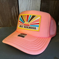 Hermosa Beach MUY HERMOSA High Crown Trucker Hat - Coral