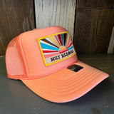 Hermosa Beach MUY HERMOSA High Crown Trucker Hat - Coral