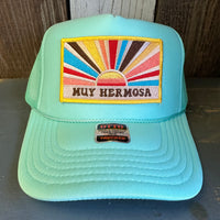 Hermosa Beach MUY HERMOSA High Crown Trucker Hat - Seafoam Green