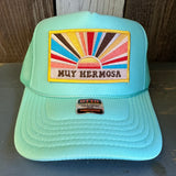 Hermosa Beach MUY HERMOSA High Crown Trucker Hat - Seafoam Green