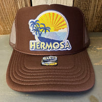 Hermosa Beach FIESTA High Crown Trucker Hat - Brown