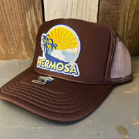 Hermosa Beach FIESTA High Crown Trucker Hat - Brown