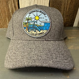 Hermosa Beach SHOREFRONT 5 Panel Low Profile Melton Wool Blend Baseball Cap with Velcro Closure - Heather Grey