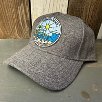 Hermosa Beach SHOREFRONT 5 Panel Low Profile Melton Wool Blend Baseball Cap with Velcro Closure - Heather Grey