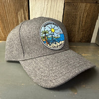 Hermosa Beach SHOREFRONT 5 Panel Low Profile Melton Wool Blend Baseball Cap with Velcro Closure - Heather Grey