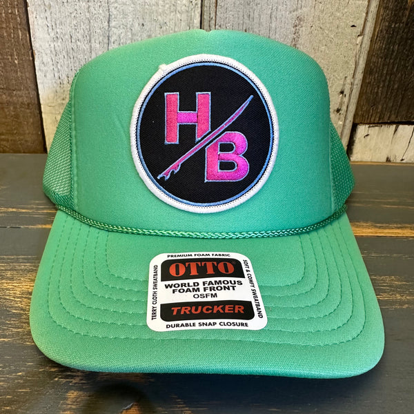 Hermosa Beach SO PITTED! :: HB SURFBOARD Trucker Hat - Cactus Green