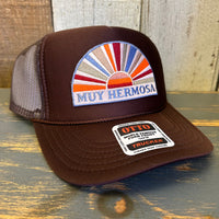 Hermosa Beach MUY HERMOSA High Crown Trucker Hat - Brown