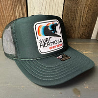 Hermosa Beach SURF HERMOSA :: OPEN DAILY Trucker Hat - Dark Green