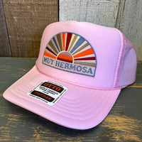 Hermosa Beach MUY HERMOSA High Crown Trucker Hat - Pink