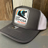 Hermosa Beach SURF HERMOSA :: OPEN DAILY Trucker Hat - Charcoal Grey/White