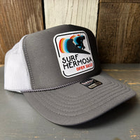 Hermosa Beach SURF HERMOSA :: OPEN DAILY Trucker Hat - Charcoal Grey/White